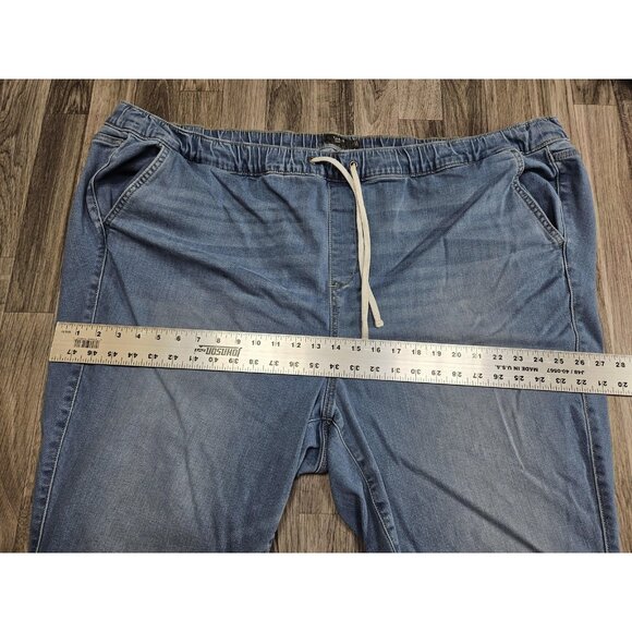 Torrid Jeans Womens 5R Light Blue Denim Jogger Elastic Waist Drawstring Plus - Picture 9 of 12